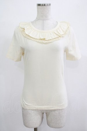 画像: Jane Marple / レースフリルカットソー  アイボリー H-25-12-06-056-JM-TO-KB-ZH
