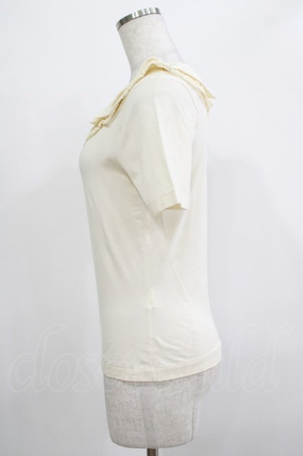 画像2: Jane Marple / レースフリルカットソー  アイボリー H-25-12-06-056-JM-TO-KB-ZH (2)