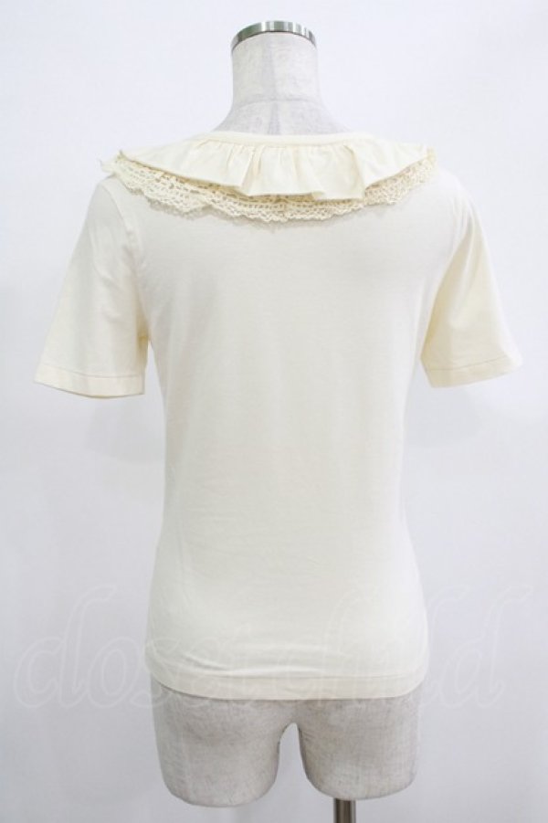 画像3: Jane Marple / レースフリルカットソー  アイボリー H-25-12-06-056-JM-TO-KB-ZH (3)