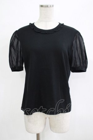画像: Jane Marple / フリルパフカットソー  ブラック H-25-12-06-058-JM-TO-KB-ZH
