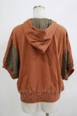 画像3: 【SALE】NieR CLOTHING / チェック切替半袖パーカー  茶 H-25-12-06-059-PU-TO-KB-ZT239 (3)