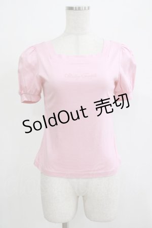 画像: 【SALE】Shirley Temple / ロゴ刺繍パフスリーブカットソー Ladies ピンク H-25-12-06-062-ET-TO-KB-ZT117