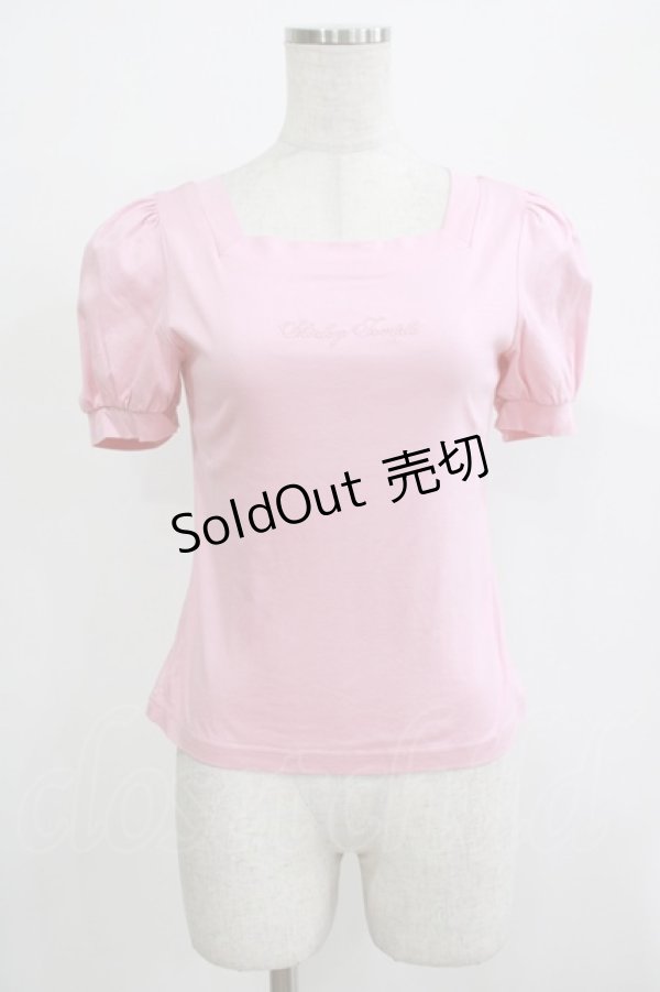 画像1: 【SALE】Shirley Temple / ロゴ刺繍パフスリーブカットソー Ladies ピンク H-25-12-06-062-ET-TO-KB-ZT117 (1)