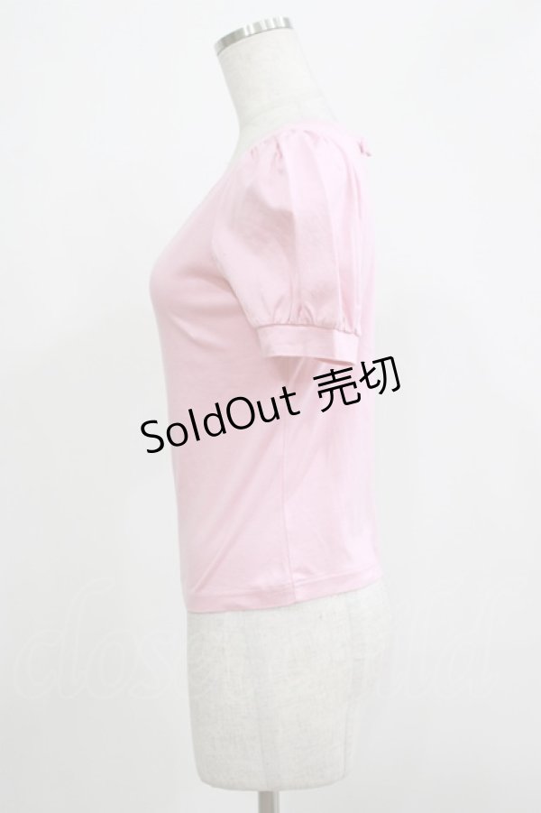 画像2: 【SALE】Shirley Temple / ロゴ刺繍パフスリーブカットソー Ladies ピンク H-25-12-06-062-ET-TO-KB-ZT117 (2)