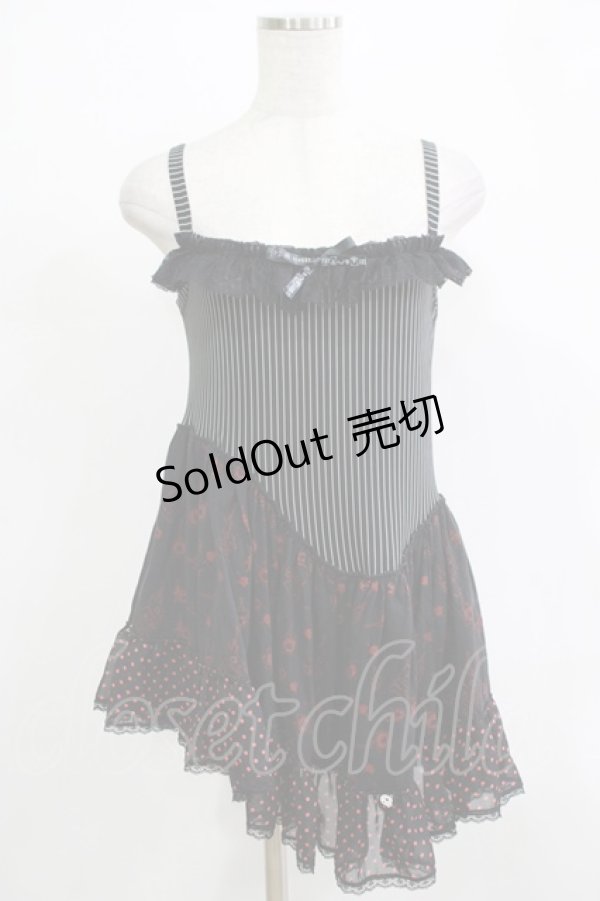 画像1: HANGRY&ANGRY / アシメ切替チュニック  ブラック H-25-12-06-071-HN-TO-KB-ZT237 (1)