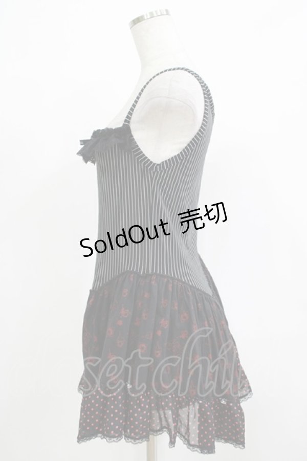 画像2: HANGRY&ANGRY / アシメ切替チュニック  ブラック H-25-12-06-071-HN-TO-KB-ZT237 (2)