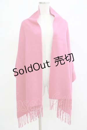 画像: Jane Marple / ロゴEMBストール  ピンク H-25-12-06-075-JM-ZA-KB-ZH