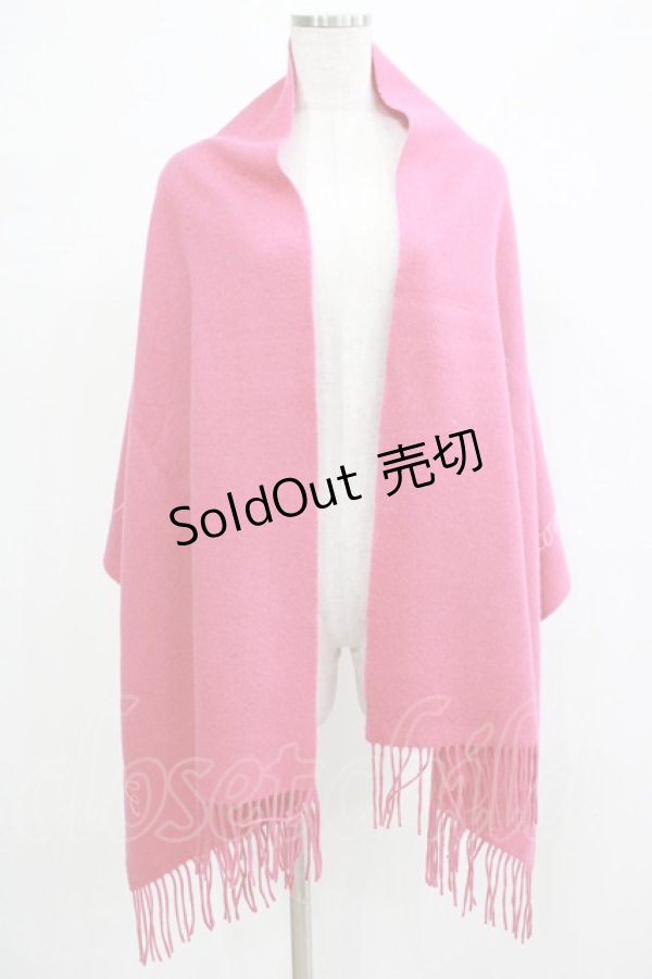 画像1: Jane Marple / ロゴEMBストール  ピンク H-25-12-06-075-JM-ZA-KB-ZH (1)