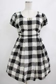 画像1: Emily Temple cute / Emilyギンガムパフスリーブワンピース M ブラック H-25-12-06-008-ET-OP-KB-ZH (1)