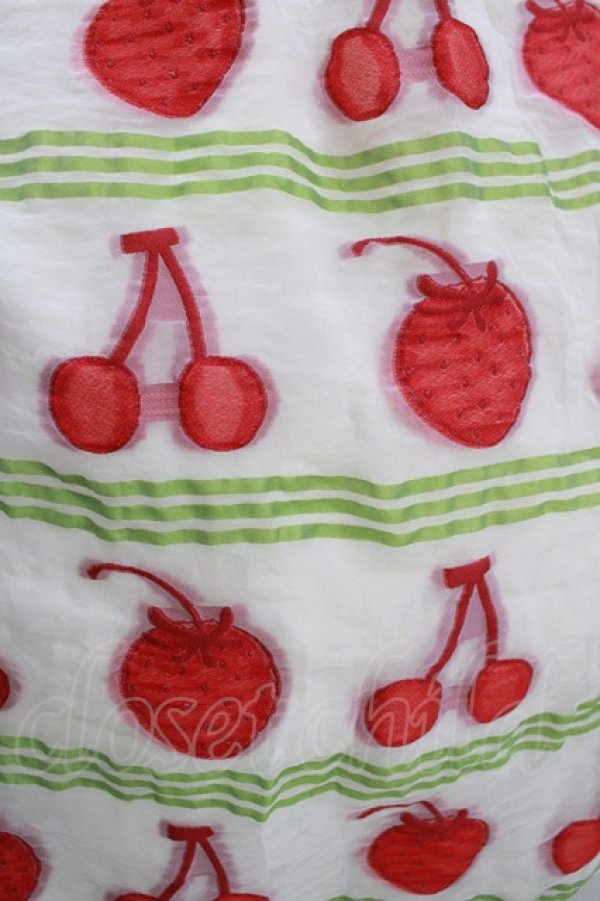 画像4: Emily Temple cute / フルーツジャガードパネル切替ワンピース M グリーン H-25-12-06-011-ET-OP-KB-ZH (4)