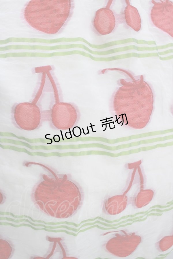 画像4: Emily Temple cute / フルーツジャガードパネル切替ワンピース M グリーン H-25-12-06-011-ET-OP-KB-ZT226 (4)