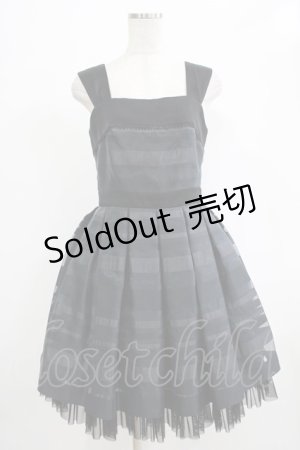 画像: abilletage / マルチボーダージャンパースカート  ブラック H-25-12-06-012-GO-OP-KB-ZH