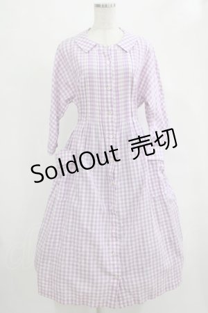 画像: Jane Marple Dans Le Salon / コットンリネンギンガムワンピース  ラベンダー H-25-12-06-016-JM-OP-KB-ZH