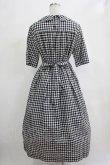 画像3: Jane Marple / シャーリングギンガムリボントリムドレス  ブラック H-25-12-06-017-JM-OP-KB-ZH (3)