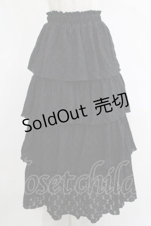 画像: merry jenny / レースティアードスカート  ブラック H-25-12-06-018-LO-SK-KB-ZH