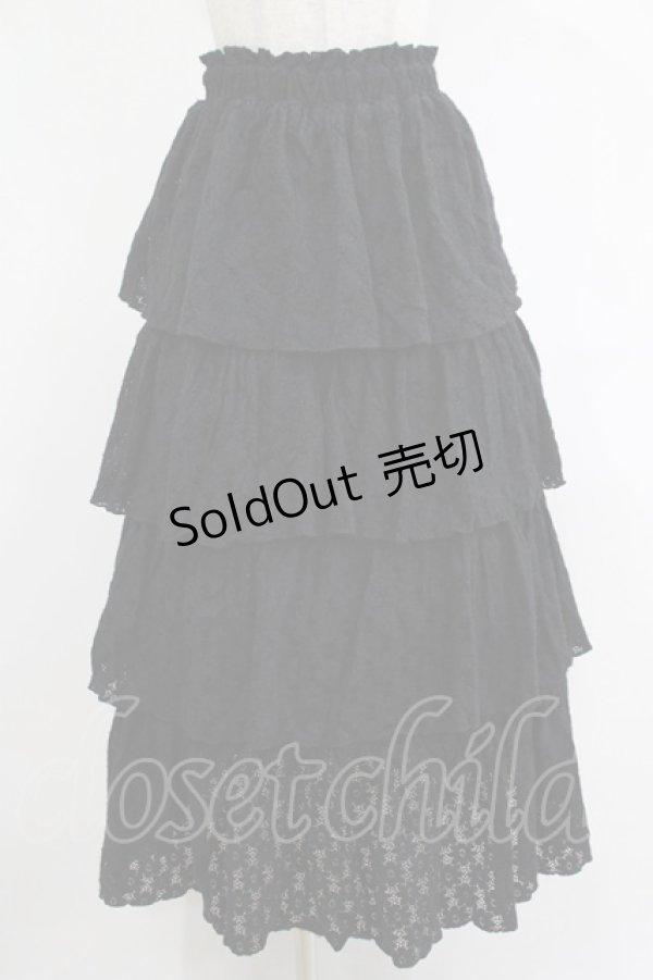 画像1: merry jenny / レースティアードスカート  ブラック H-25-12-06-018-LO-SK-KB-ZH (1)