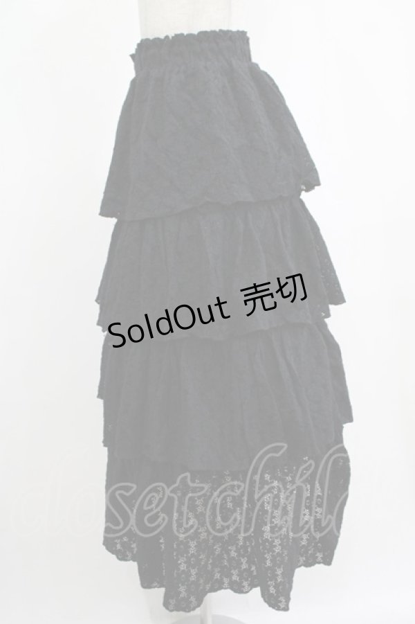 画像2: merry jenny / レースティアードスカート  ブラック H-25-12-06-018-LO-SK-KB-ZH (2)