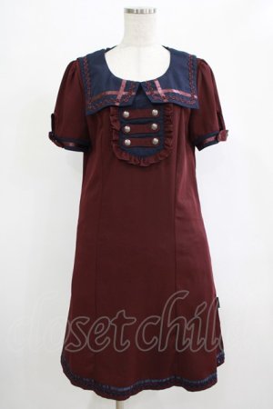 画像: Ozz oneste / ナポレオンセーラーワンピース  ワイン×ネイビー H-25-12-06-019-OO-OP-KB-ZH