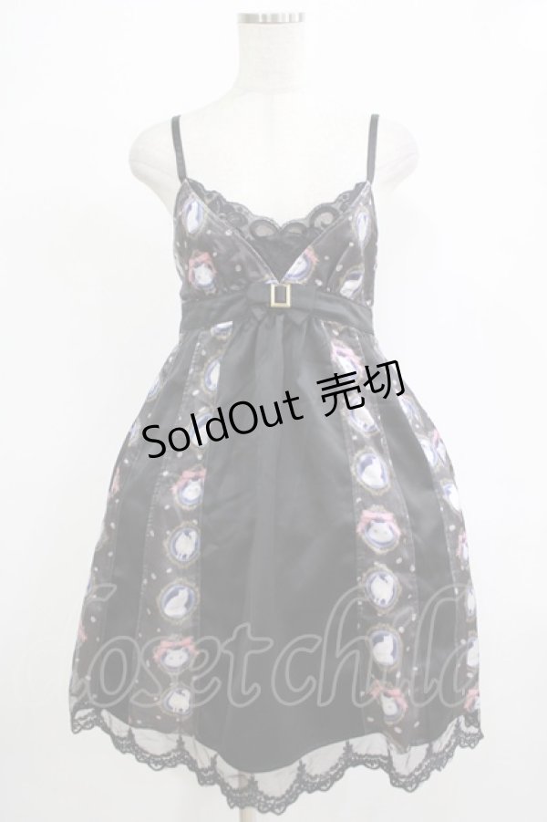 画像1: FRILL / 白猫の切替キャミワンピース  ブラック H-25-12-06-020-HN-OP-KB-ZH (1)