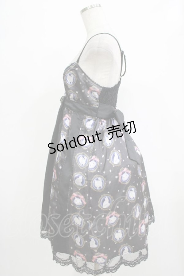 画像2: FRILL / 白猫の切替キャミワンピース  ブラック H-25-12-06-020-HN-OP-KB-ZH (2)