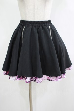 画像: NieR Clothing / ZIPラインスカート  黒 H-25-12-06-023-PU-SK-KB-ZH