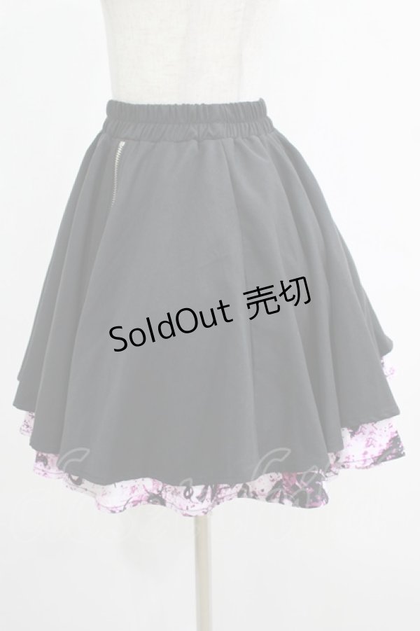 画像2: NieR CLOTHING / ZIPラインスカート  黒 H-25-12-06-023-PU-SK-KB-ZH (2)