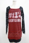 画像1: HANGRY&ANGRY / ボーダーラグランワンピース  黒×赤 H-25-12-06-026-HN-OP-KB-ZH (1)
