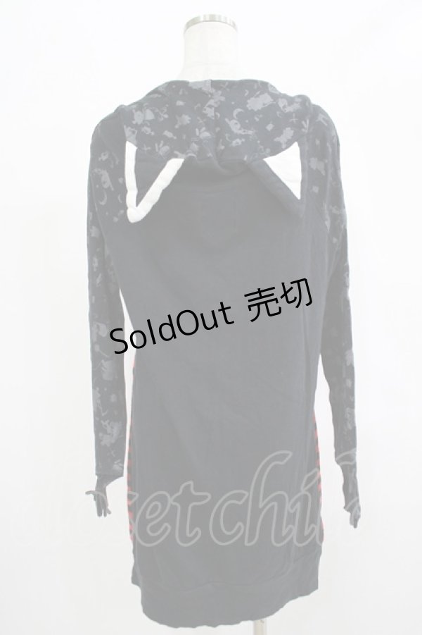 画像3: HANGRY&ANGRY / ボーダーラグランワンピース  黒×赤 H-25-12-06-026-HN-OP-KB-ZH (3)