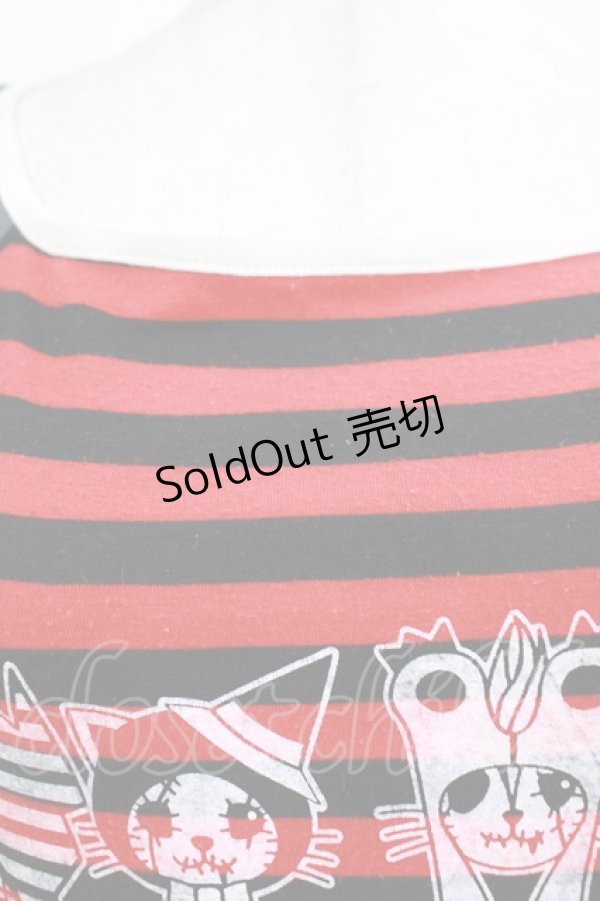 画像5: HANGRY&ANGRY / ボーダーラグランワンピース  黒×赤 H-25-12-06-026-HN-OP-KB-ZH (5)