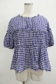 画像1: Jane Marple / ギンガムチュニックブラウス  ブルー H-25-12-07-032-JM-TO-KB-ZH (1)