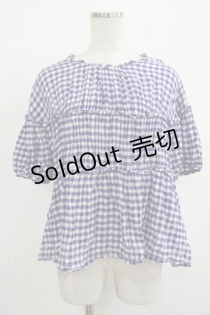 画像: Jane Marple / ギンガムチュニックブラウス  ブルー H-25-12-07-032-JM-TO-KB-ZH