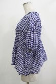 画像2: Jane Marple / ギンガムチュニックブラウス  ブルー H-25-12-07-032-JM-TO-KB-ZH (2)