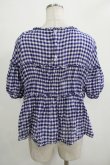 画像3: Jane Marple / ギンガムチュニックブラウス  ブルー H-25-12-07-032-JM-TO-KB-ZH (3)
