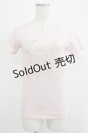 画像: Q-pot. / 午後の紅茶コラボTシャツ  ピンク H-25-12-07-035-QP-TO-KB-ZH