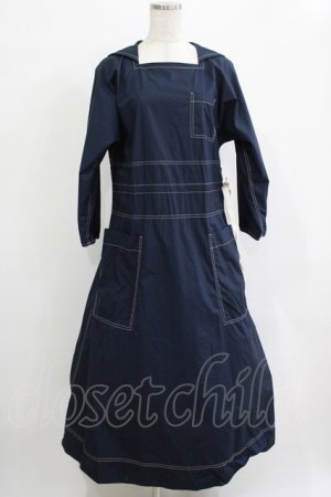 画像: Jane Marple / Superior typewriter sister dress  navy H-25-12-07-005-JM-OP-KB-ZH