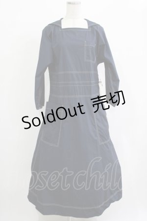 画像: 【SALE】Jane Marple / Superior typewriter sister dress  navy H-25-12-07-005-JM-OP-KB-ZT316