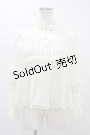 画像: Advertising Balloon（海外ロリータブランド） / スタンドカラーフリルブラウス S 生成り H-25-12-07-1037-EL-BL-NS-ZH