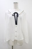画像1: Amavel / 鍵刺繍ブラウス Free ホワイト/ネイビー H-25-12-07-1045-CA-BL-NS-ZH (1)
