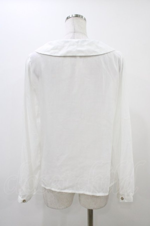 画像2: Amavel / 鍵刺繍ブラウス Free ホワイト/ネイビー H-25-12-07-1045-CA-BL-NS-ZH (2)