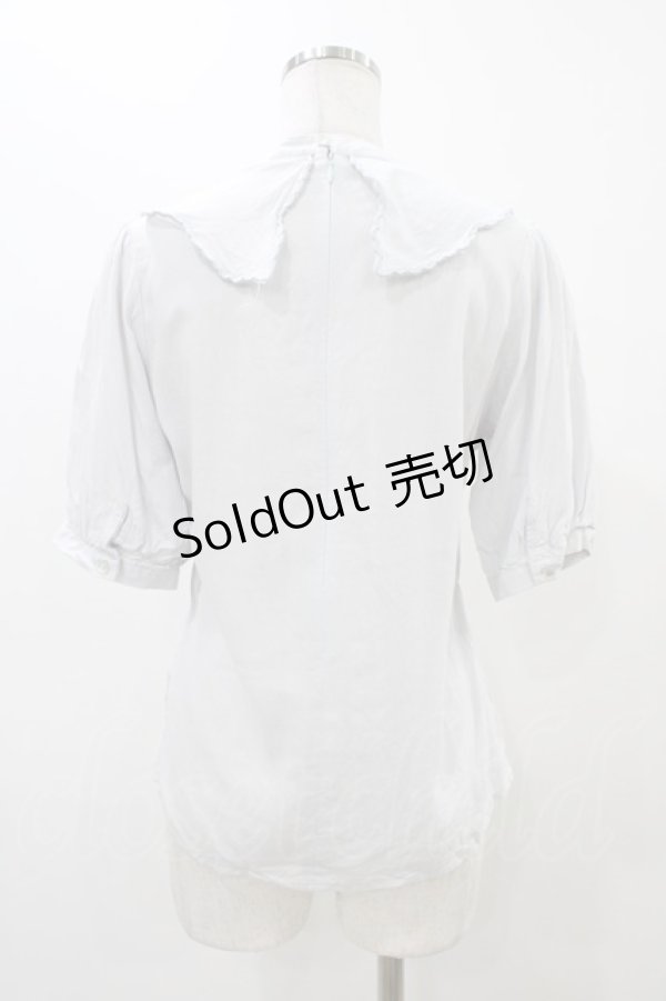 画像2: Fi.n.t / カットワーク刺繍クロスヨークブラウス Free L/BLUE H-25-12-07-1047-CA-BL-NS-ZH (2)