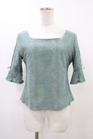 画像: an another angelus / テーブルクロス風レースプルオーバーブラウス Free GREEN H-25-12-07-1051-CA-BL-NS-ZH