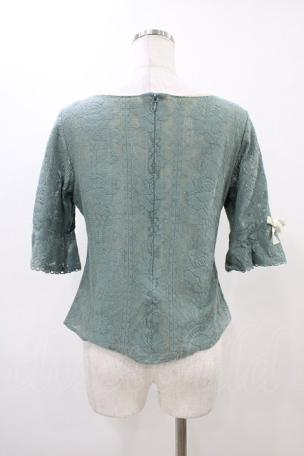画像2: an another angelus / テーブルクロス風レースプルオーバーブラウス Free GREEN H-25-12-07-1051-CA-BL-NS-ZH (2)