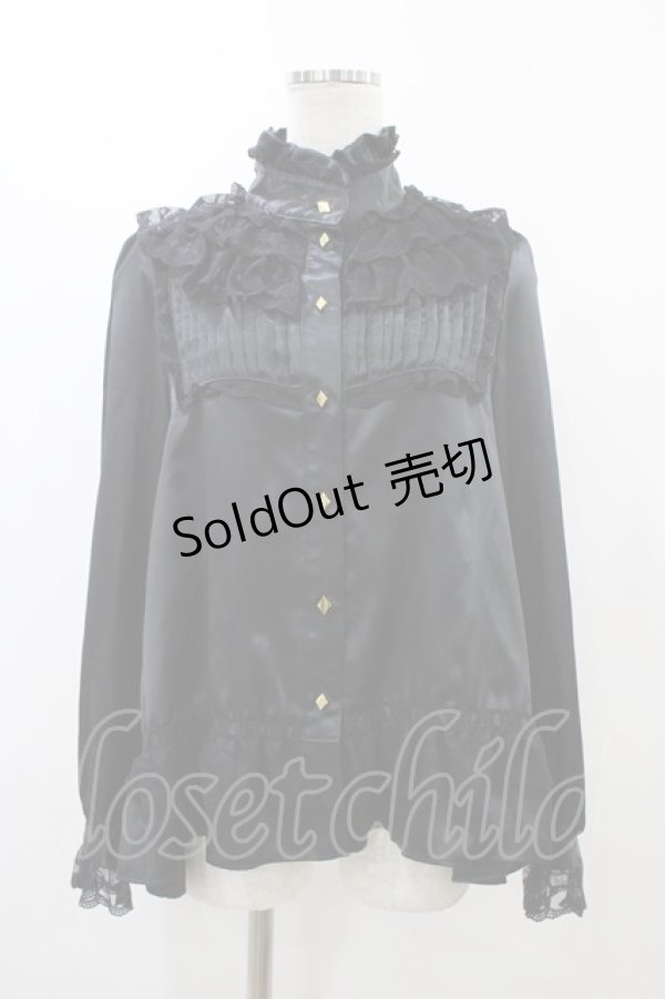 画像1: ALICE and the PIRATES / オルゴールピエロブラウス Free ブラック H-25-12-07-1055-PA-BL-NS-ZH (1)