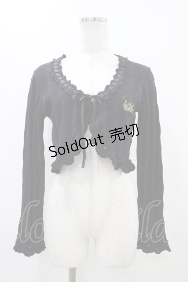 画像1: ALICE and the PIRATES / ダイヤ透かし編みボレロ Free ブラック H-25-12-07-1056-PA-TO-NS-ZH (1)