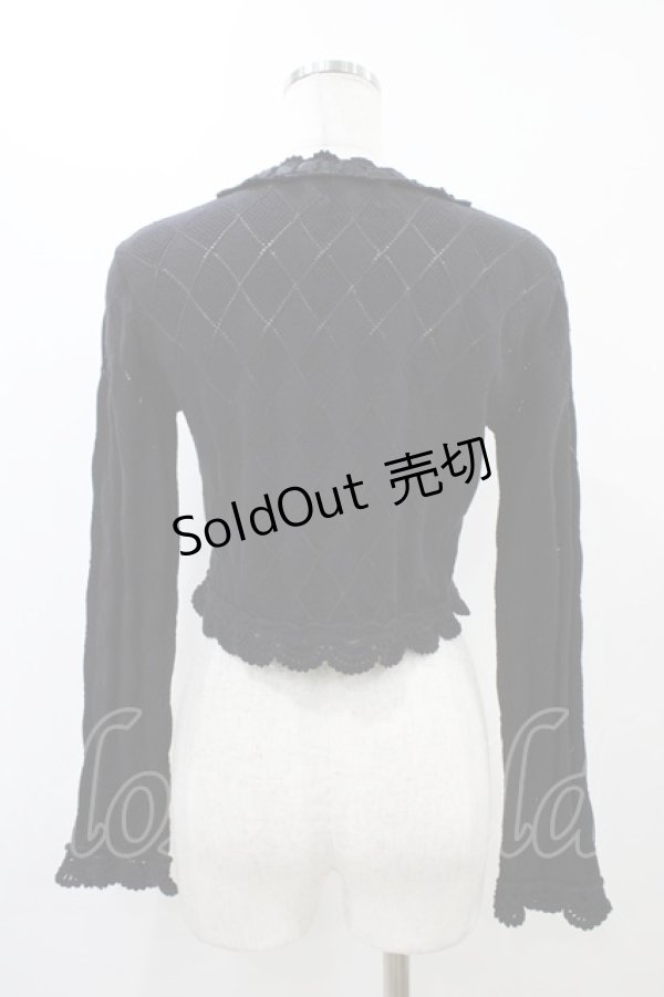 画像2: ALICE and the PIRATES / ダイヤ透かし編みボレロ Free ブラック H-25-12-07-1056-PA-TO-NS-ZH (2)