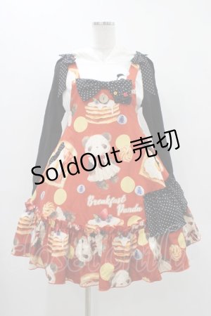 画像: To Alice / Breakfastパンダサロペットセット M レッド H-25-12-07-1013-LO-OP-NS-ZH