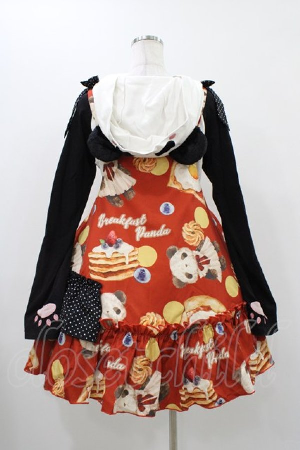 画像2: To Alice / Breakfastパンダサロペットセット M レッド H-25-12-07-1013-LO-OP-NS-ZH (2)