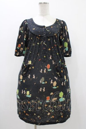 画像: Cherir la femme / オリプリワンピース M ブラック H-25-12-07-1015-LO-OP-NS-ZH