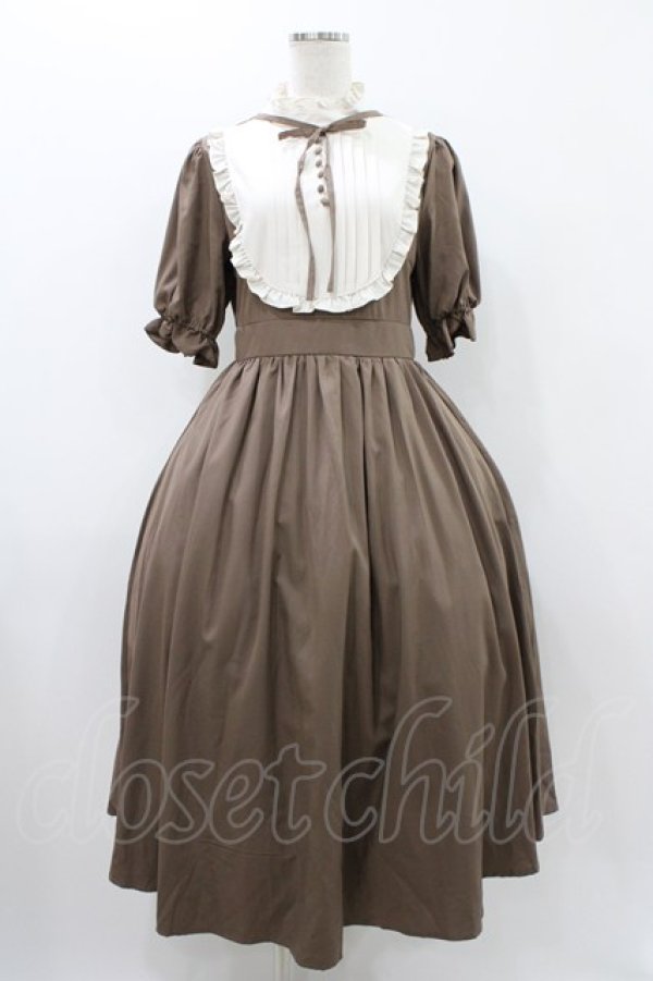 画像1: m petit by misako / ナシジムジキリカエワンピース M ブラウン H-25-12-07-1017-LO-OP-NS-ZH (1)