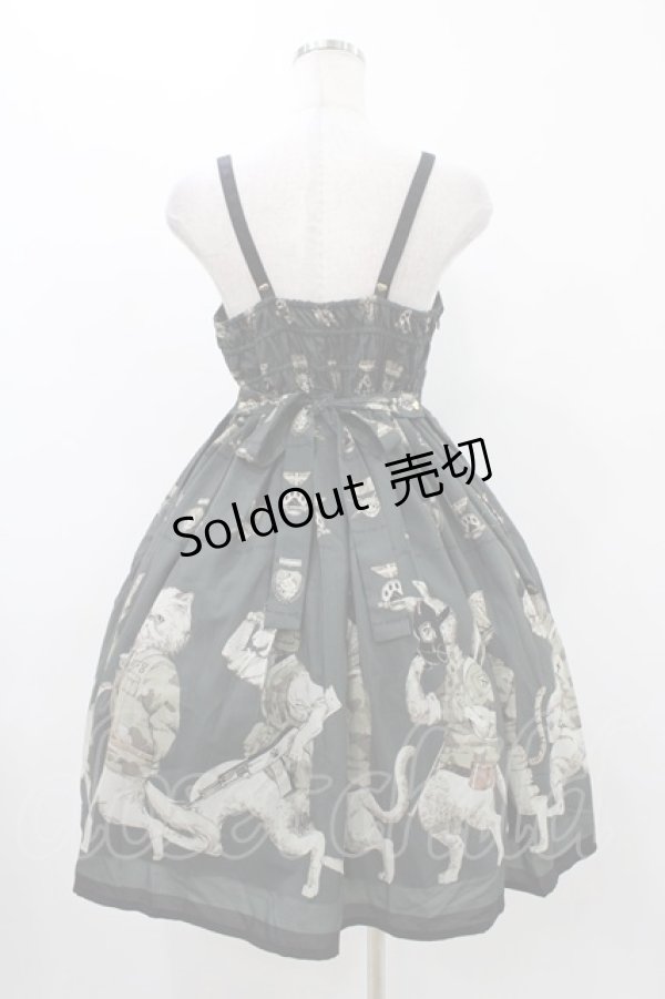 画像2: Lyre Ivy（海外ロリータブランド） / Military Catsジャンパースカート M カーキ H-25-12-07-1020-0-OP-NS-ZH (2)